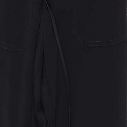 Object Womens Black Polyester Jogger Trousers Size 6 L28 in Regular Drawstring
