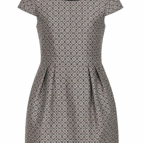 Apricot Womens Brown Geometric Polyester A-Line Size XS Scoop Neck Zip