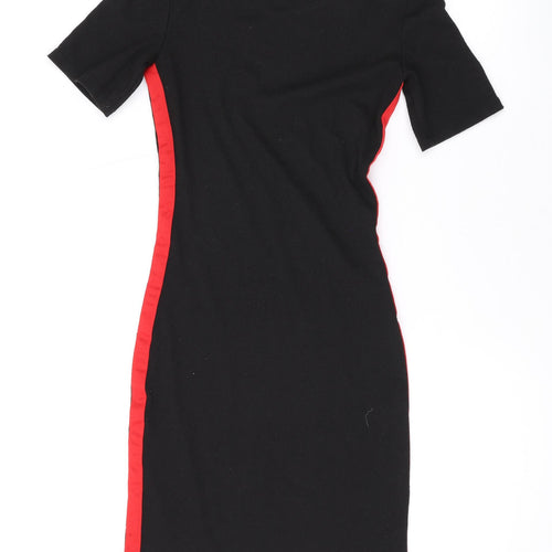 Divided by H&M Womens Black Polyester T-Shirt Dress Size 8 Round Neck Pullover