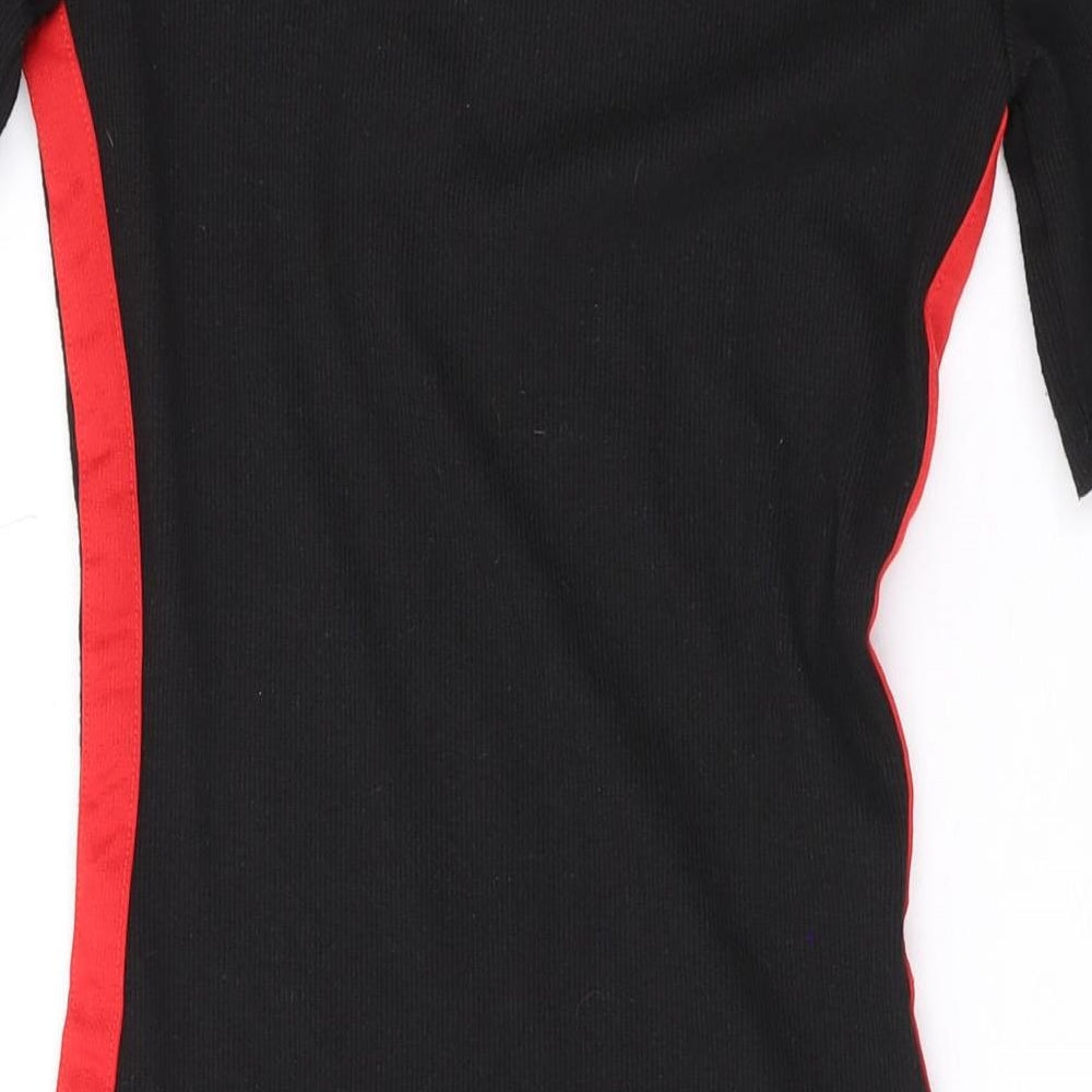 Divided by H&M Womens Black Polyester T-Shirt Dress Size 8 Round Neck Pullover