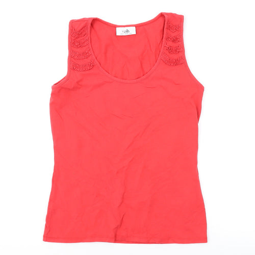 Wallis Womens Pink Cotton Basic Tank Size 10 Scoop Neck