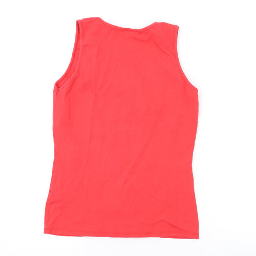 Wallis Womens Pink Cotton Basic Tank Size 10 Scoop Neck