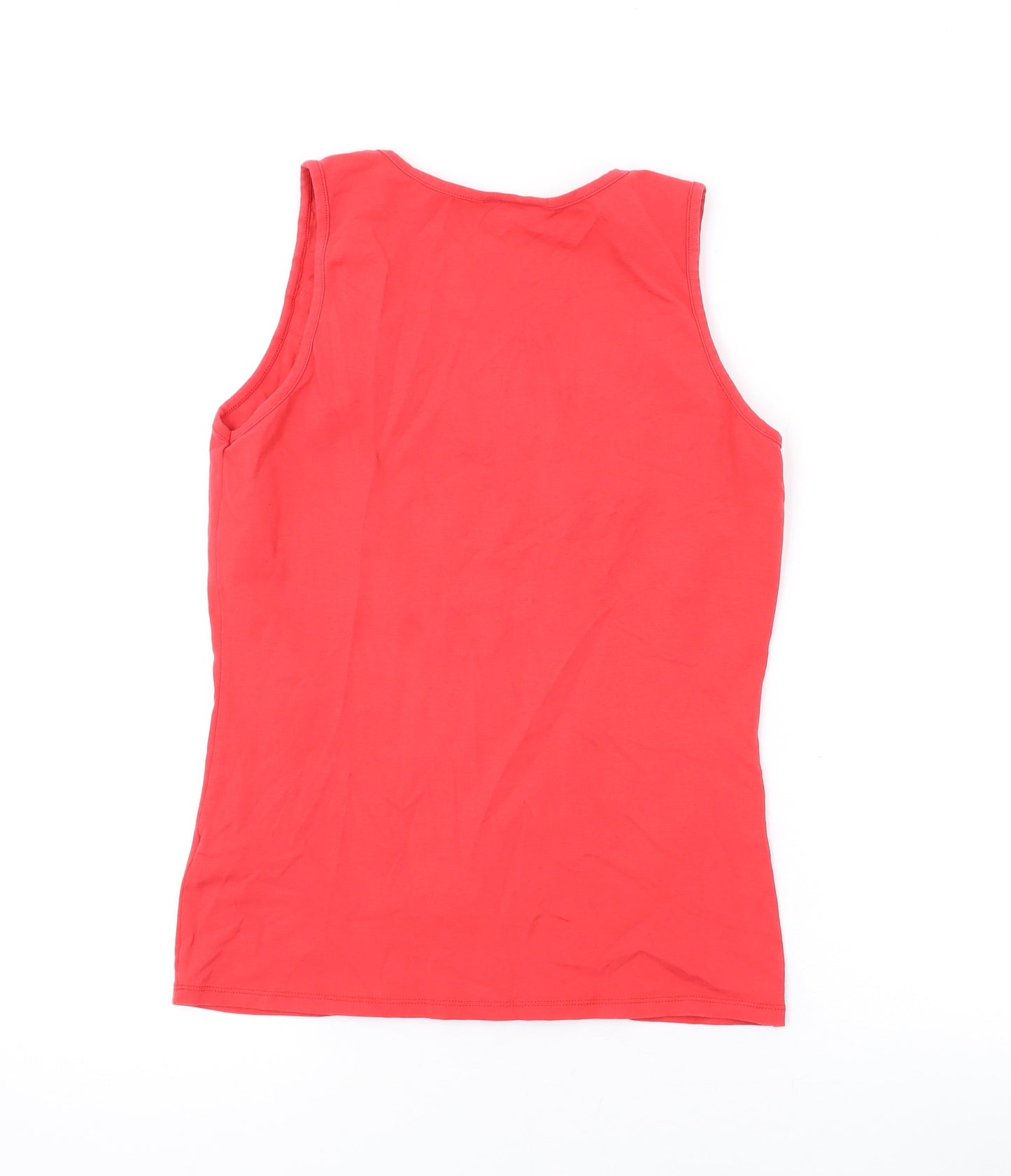 Wallis Womens Pink Cotton Basic Tank Size 10 Scoop Neck