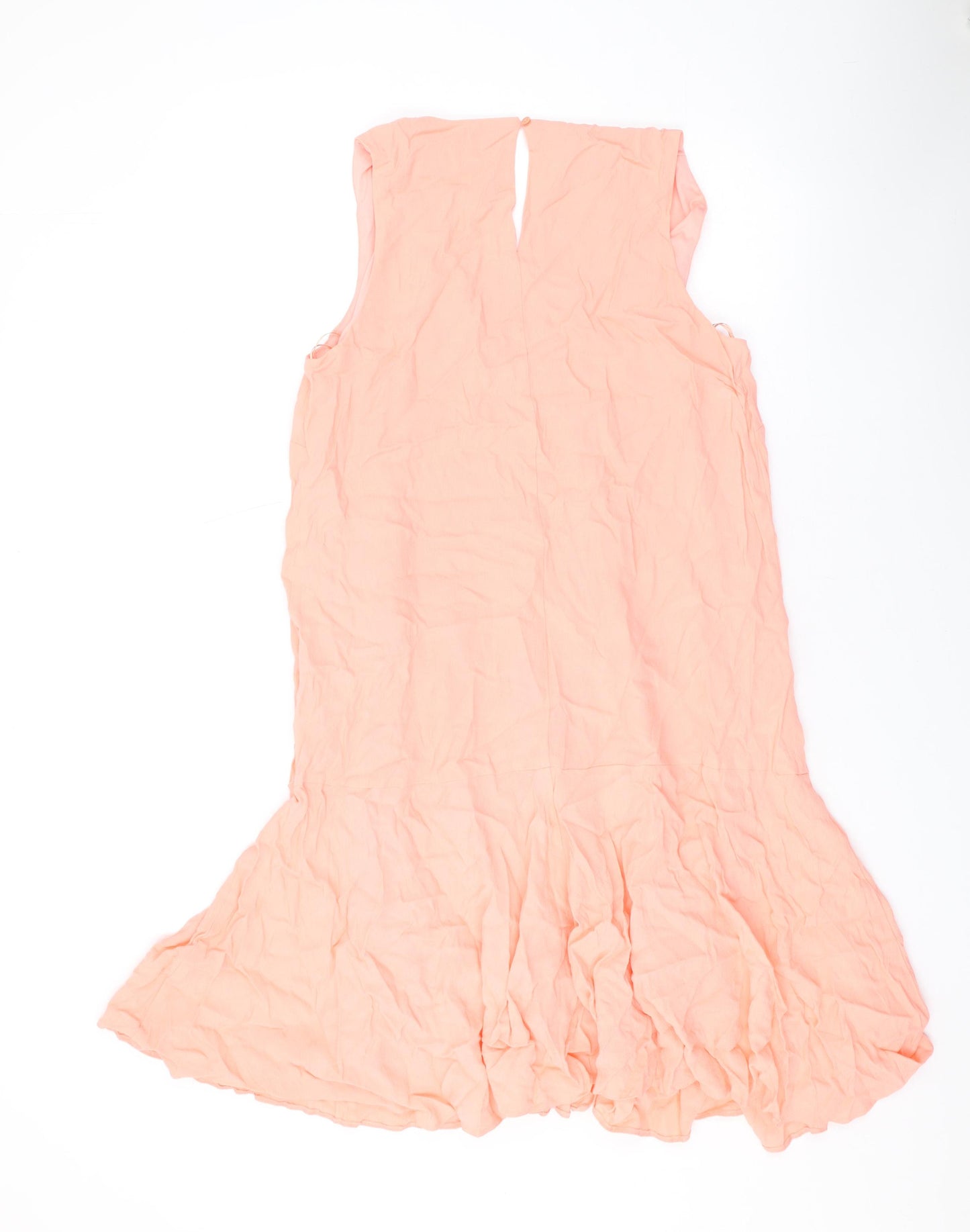 Marks and Spencer Womens Pink Viscose A-Line Size 12 V-Neck Button