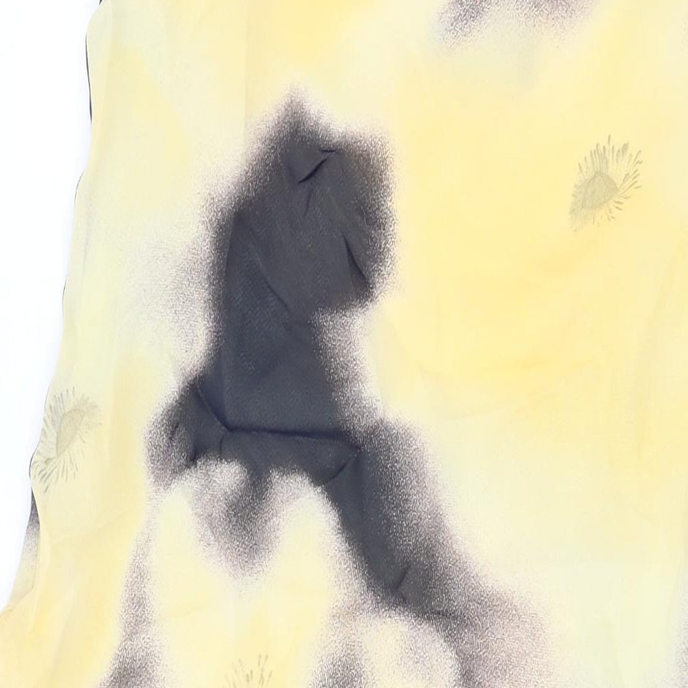 Collection Womens Yellow Geometric Viscose A-Line Size 10 V-Neck Pullover