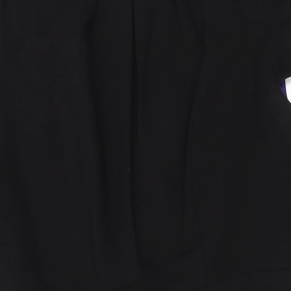 Debenhams Womens Black Polyester A-Line Size 14 Boat Neck Zip