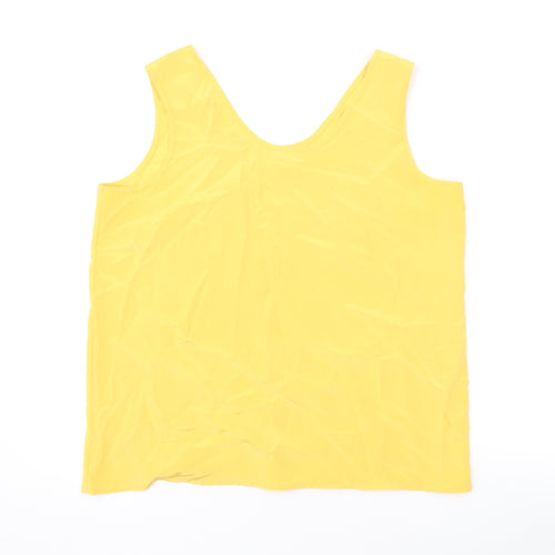 Paul Separates Womens Yellow Polyester Basic Tank Size 16 Scoop Neck