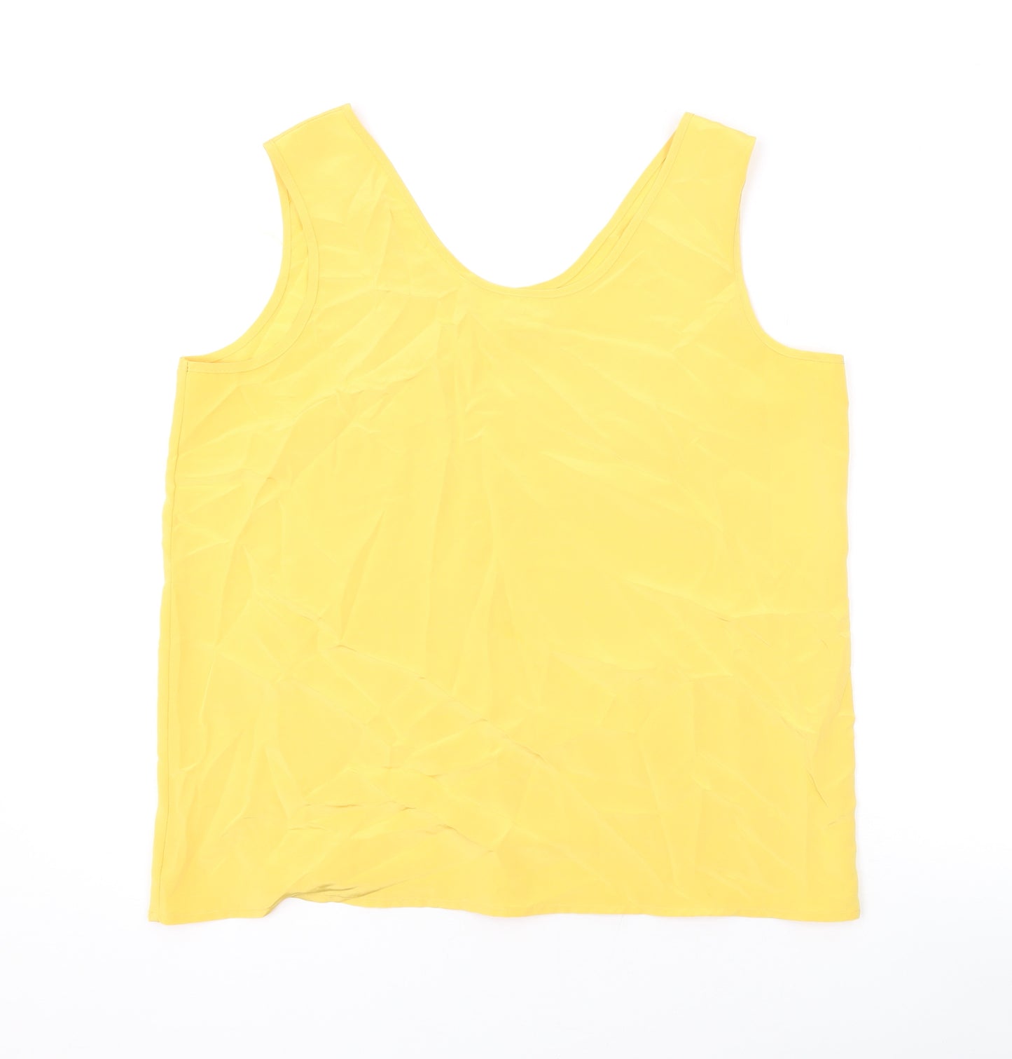 Paul Separates Womens Yellow Polyester Basic Tank Size 16 Scoop Neck