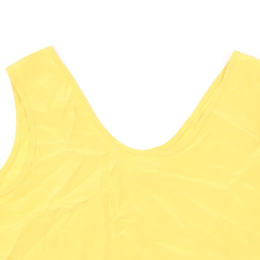 Paul Separates Womens Yellow Polyester Basic Tank Size 16 Scoop Neck