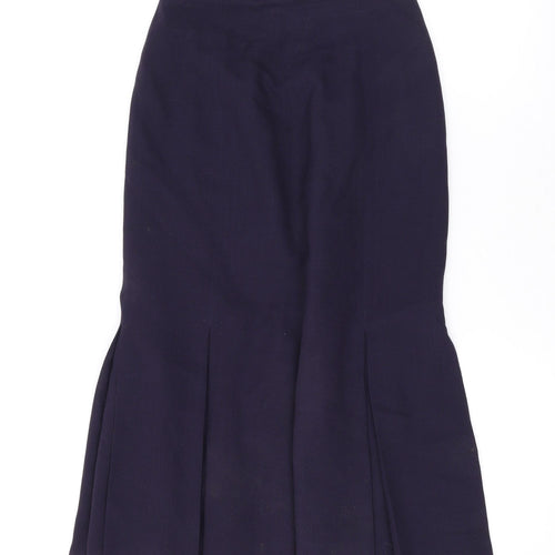 Solo Womens Blue Polyester A-Line Skirt Size 12 Zip