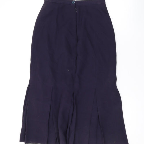 Solo Womens Blue Polyester A-Line Skirt Size 12 Zip