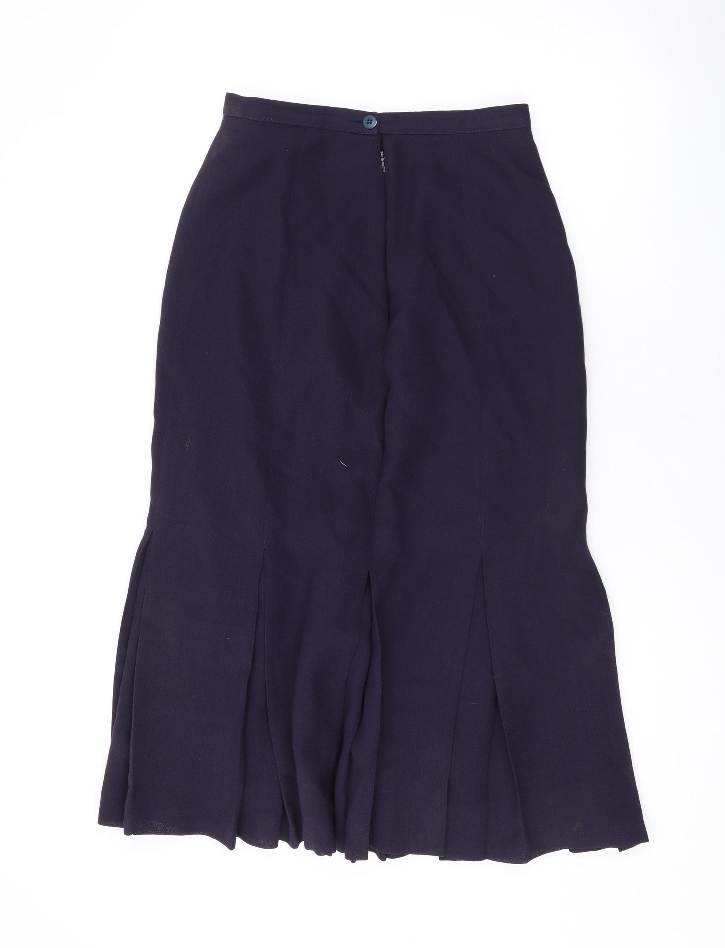 Solo Womens Blue Polyester A-Line Skirt Size 12 Zip