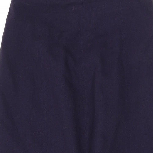 Solo Womens Blue Polyester A-Line Skirt Size 12 Zip