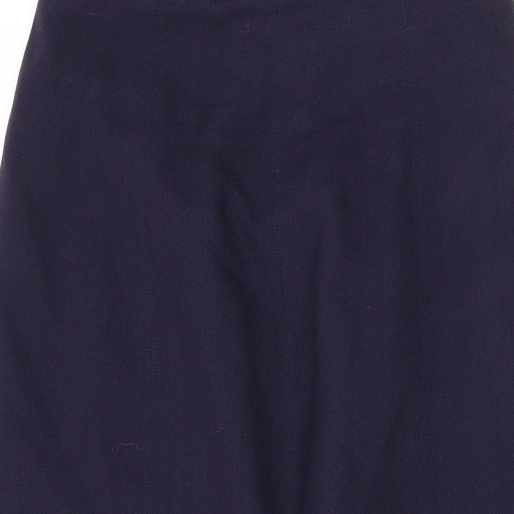 Solo Womens Blue Polyester A-Line Skirt Size 12 Zip