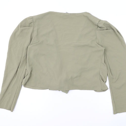 ASOS Womens Green V-Neck Polyester Shrug Jumper Size 16