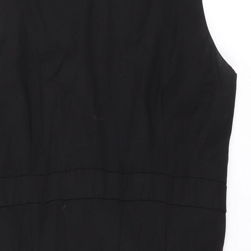 Oasis Womens Black Polyester Pencil Dress Size 12 Round Neck Zip