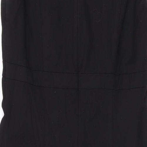 Oasis Womens Black Polyester Pencil Dress Size 12 Round Neck Zip