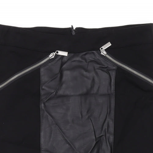 Paraphrase Womens Black Viscose Straight & Pencil Skirt Size M Zip