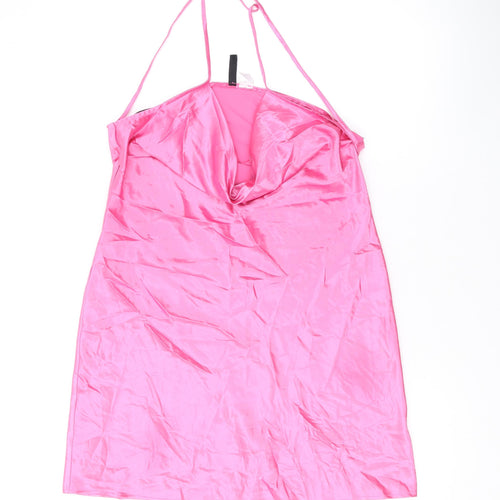 Divided by H&M Womens Pink Polyester Mini Size 12 Cowl Neck Pullover