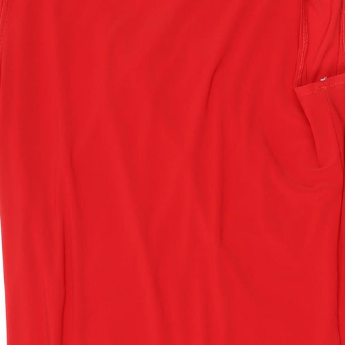 Frank Lyman Womens Red Viscose A-Line Size 16 V-Neck Pullover