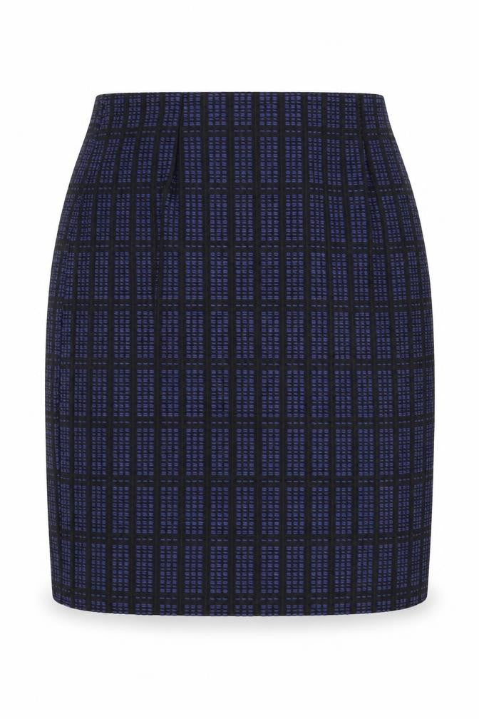 Topshop Womens Blue Geometric Cotton Mini Skirt Size 8 Zip
