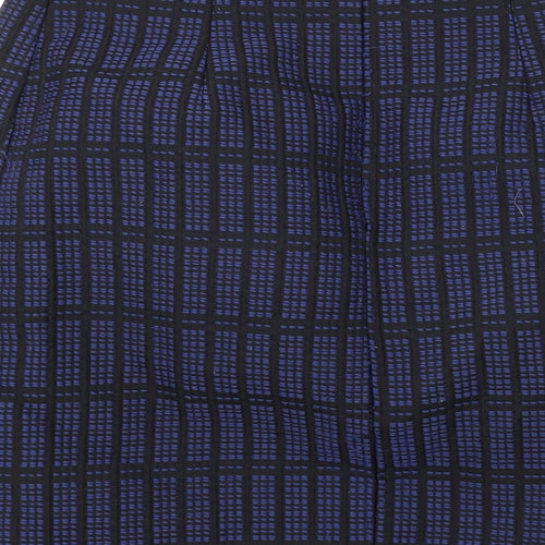 Topshop Womens Blue Geometric Cotton Mini Skirt Size 8 Zip