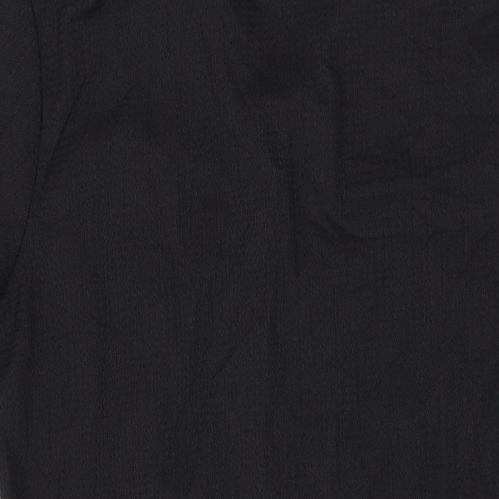 NEXT Womens Black Polyester T-Shirt Dress Size 14 V-Neck Button