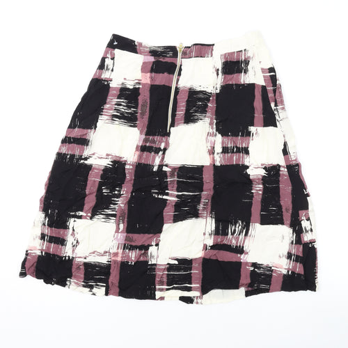 InWear Womens Multicoloured Geometric Polyester Skater Skirt Size 8 Zip