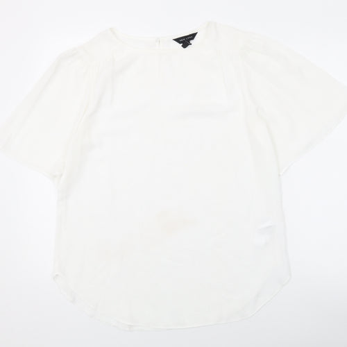 New Look Womens White Polyester Basic Blouse Size 12 Round Neck
