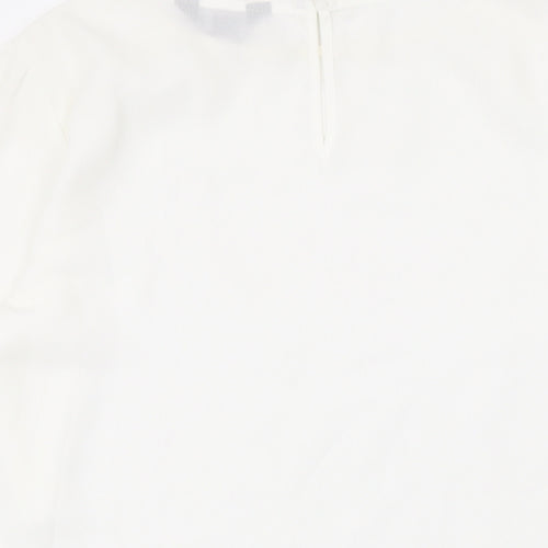 New Look Womens White Polyester Basic Blouse Size 12 Round Neck