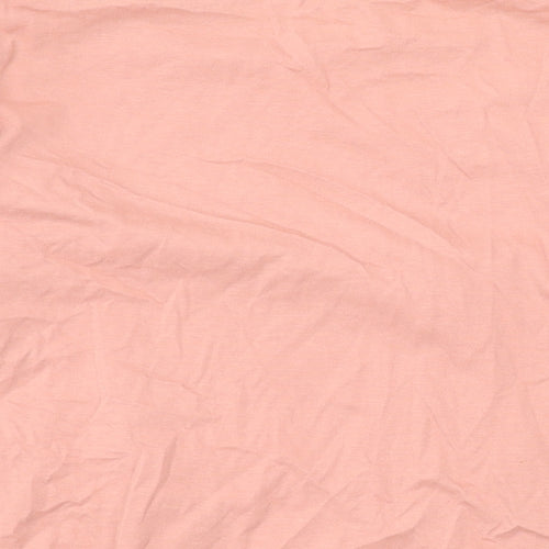 Zara Womens Pink Cotton Basic Blouse Size M Round Neck