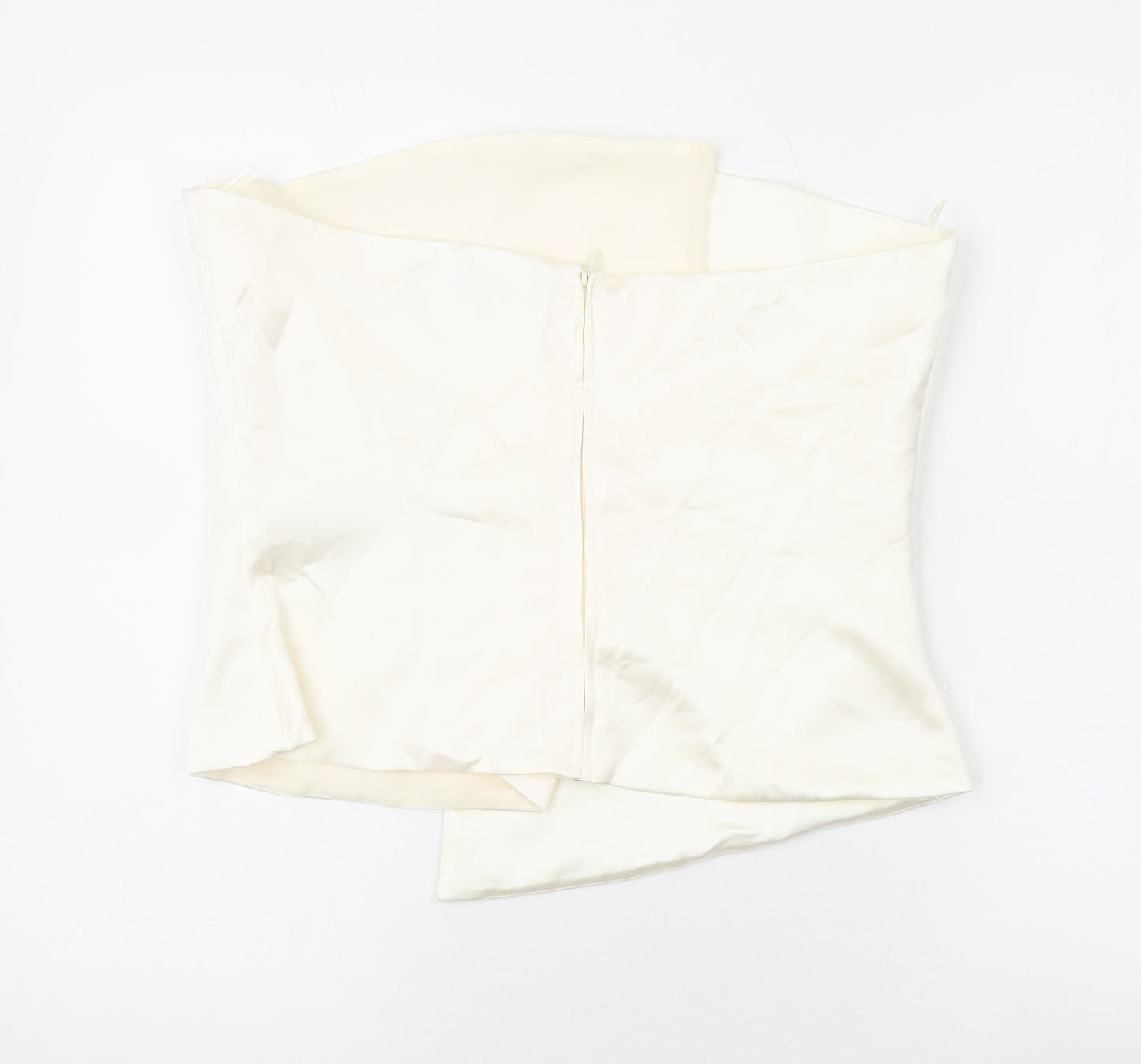 Zara Womens Ivory Polyester Basic Blouse Size XL Off the Shoulder