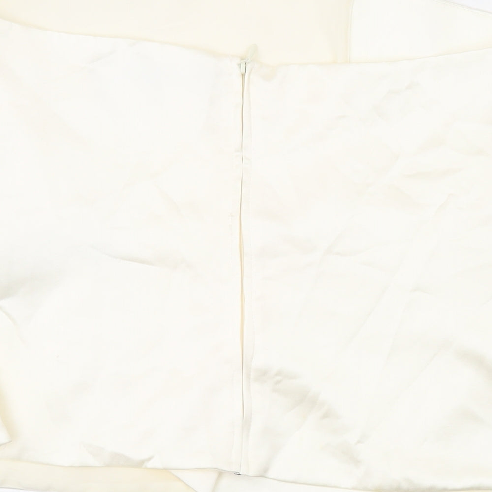 Zara Womens Ivory Polyester Basic Blouse Size XL Off the Shoulder