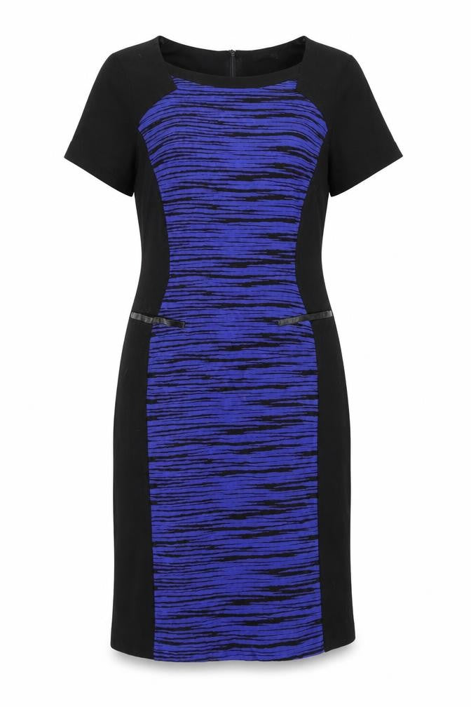 Roman Womens Black Geometric Acrylic A-Line Size 20 Scoop Neck Zip