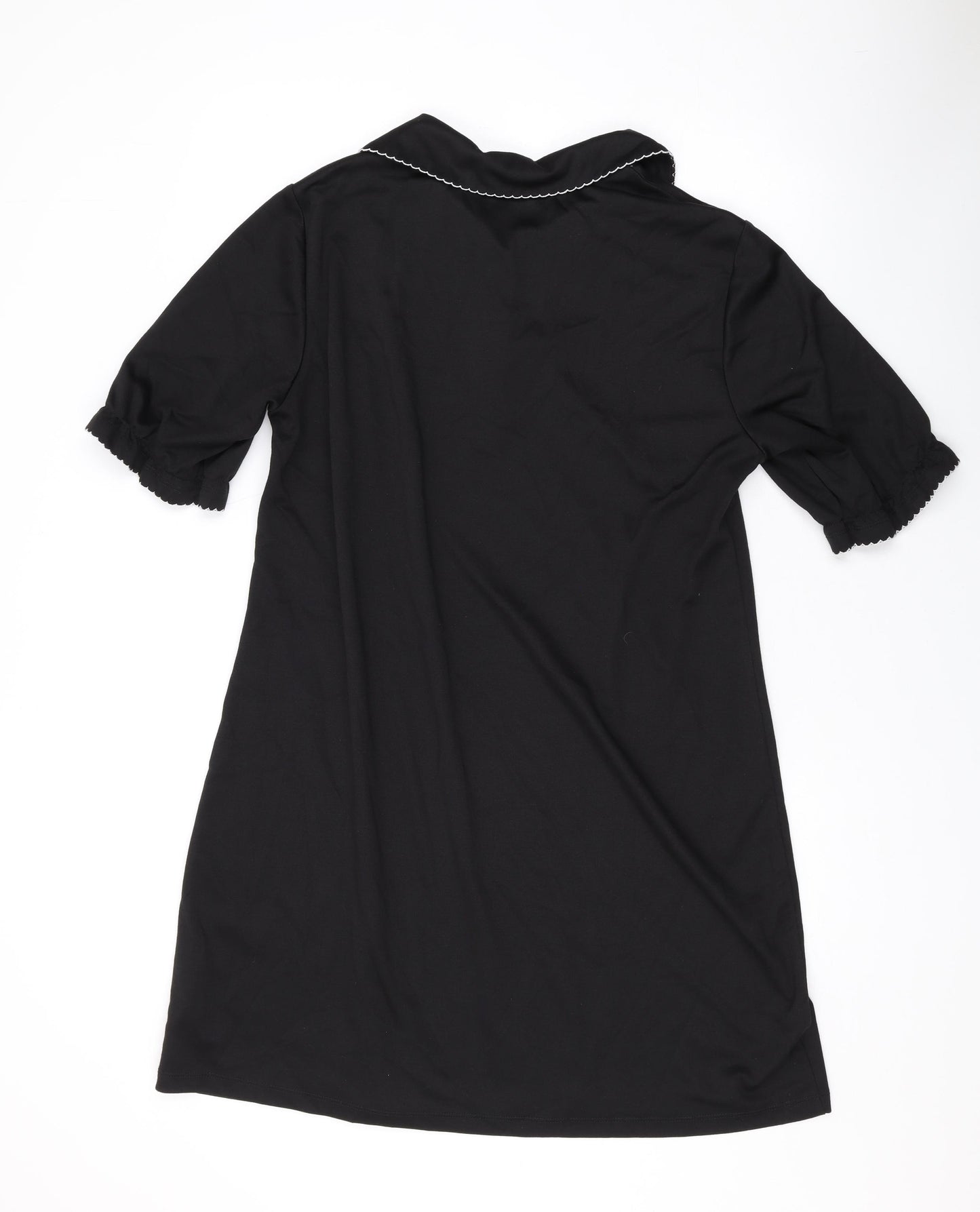 New Look Womens Black Polyester A-Line Size 18 Collared Button