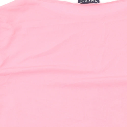 Saloos Womens Pink Polyester Basic Blouse Size 18 Round Neck