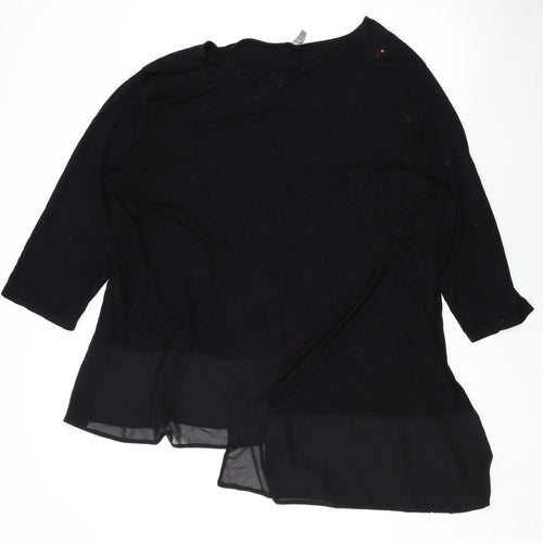 ASOS Womens Black Viscose Basic Blouse Size 28 Round Neck