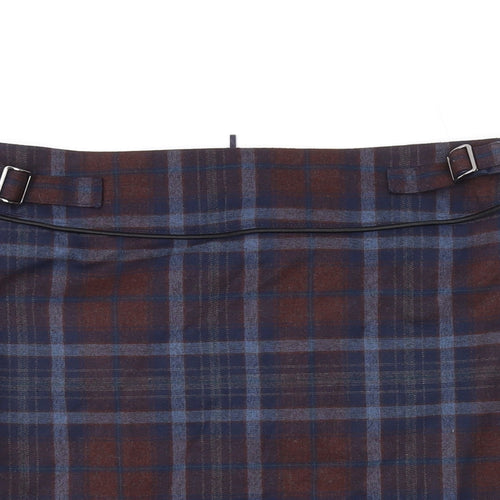 ORSAY Womens Blue Plaid Polyester Mini Skirt Size 8 Zip