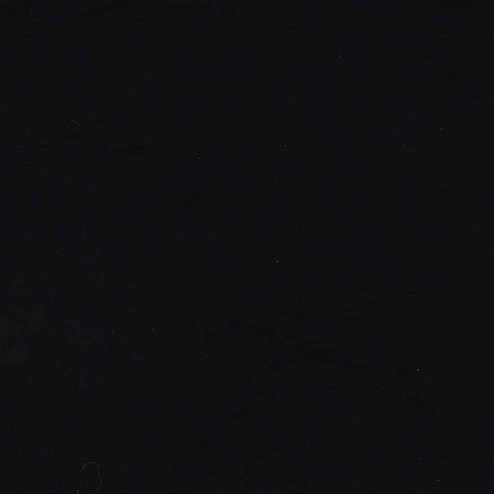 Boohoo Womens Black Animal Print Cotton Basic T-Shirt Size 16 Round Neck