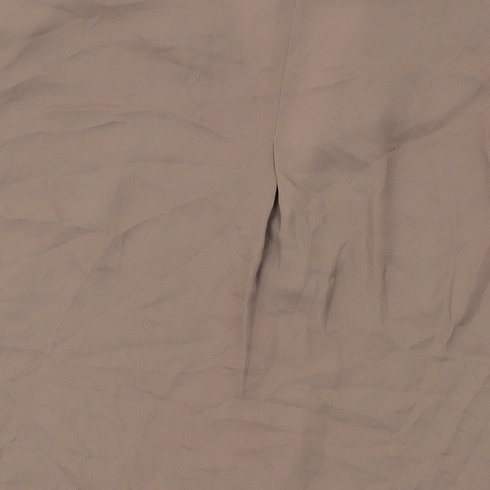 NEXT Womens Brown Polyester Basic T-Shirt Size 10 V-Neck