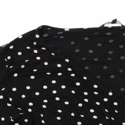 NEXT Womens Black Polka Dot Viscose Basic Blouse Size 26 V-Neck