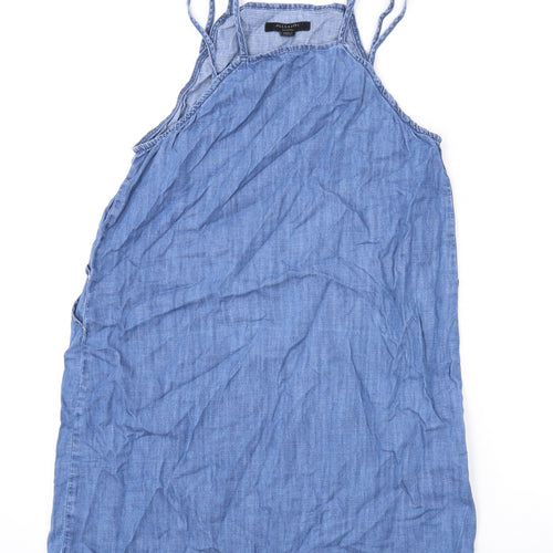 AllSaints Womens Blue Cotton Mini Size M Scoop Neck Pullover