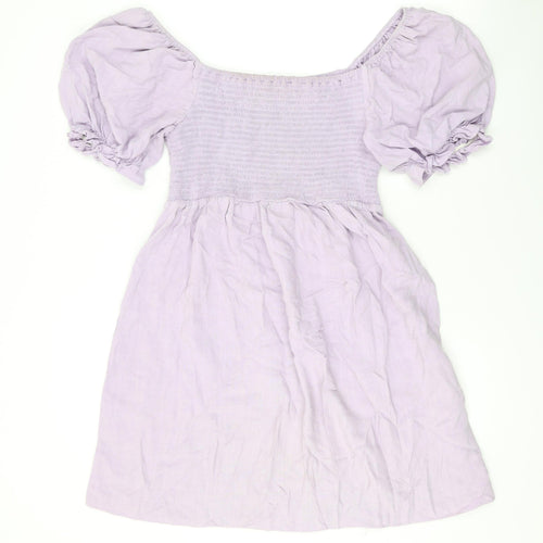 New Look Womens Purple Viscose A-Line Size 14 Off the Shoulder Pullover