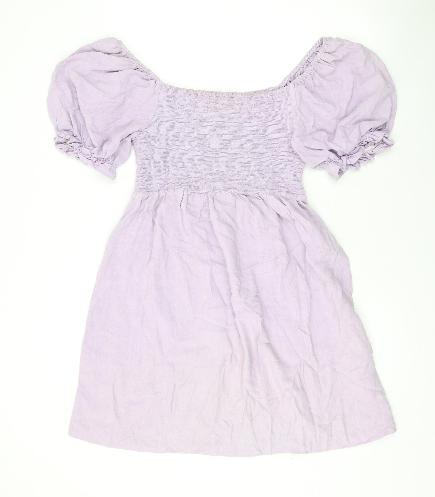 New Look Womens Purple Viscose A-Line Size 14 Off the Shoulder Pullover