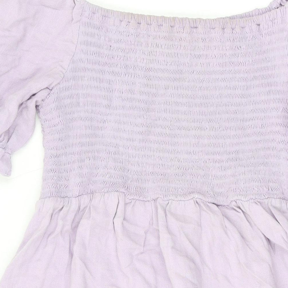 New Look Womens Purple Viscose A-Line Size 14 Off the Shoulder Pullover