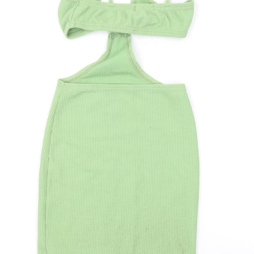 Nasty Gal Womens Green Polyester Bodycon Size 6 V-Neck Pullover