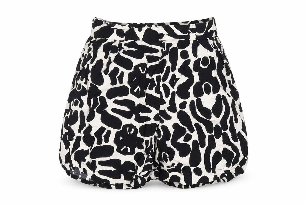 Nasty Gal Womens Black Geometric Viscose Basic Shorts Size 6 L3 in Regular Pull On