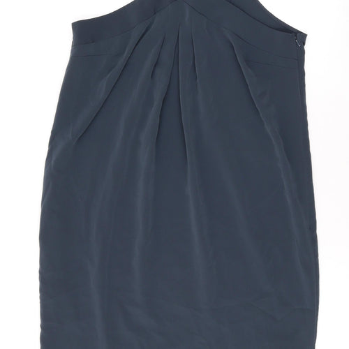 NEXT Womens Grey Polyester A-Line Size 12 Halter Button