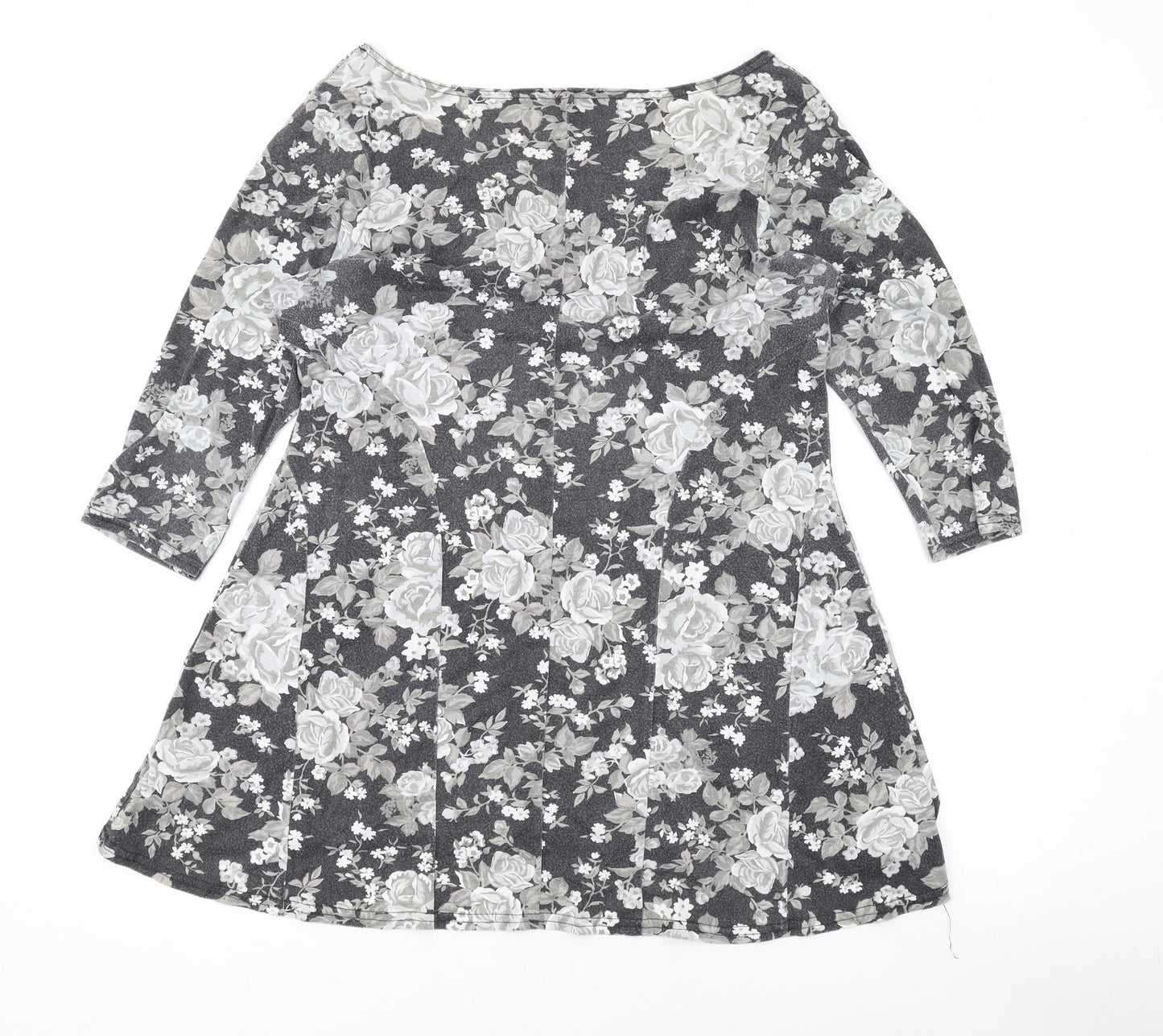 Store Twenty One Womens Green Floral Polyester A-Line Size 14 Scoop Neck Pullover