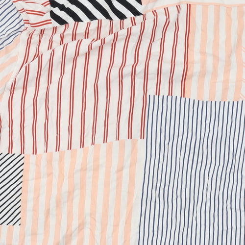 Zara Mens Multicoloured Striped Cotton Button-Up Size S Collared Button
